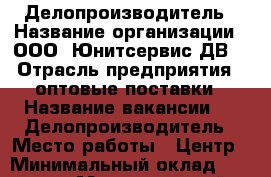   Делопроизводитель › Название организации ­ ООО “Юнитсервис-ДВ“ › Отрасль предприятия ­ оптовые поставки › Название вакансии ­   Делопроизводитель › Место работы ­ Центр › Минимальный оклад ­ 35 000 › Максимальный оклад ­ 38 000 › Возраст от ­ 18 - Приморский край, Владивосток г. Работа » Вакансии   